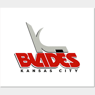 Retro Kansas City Blades Hockey 1990 Posters and Art